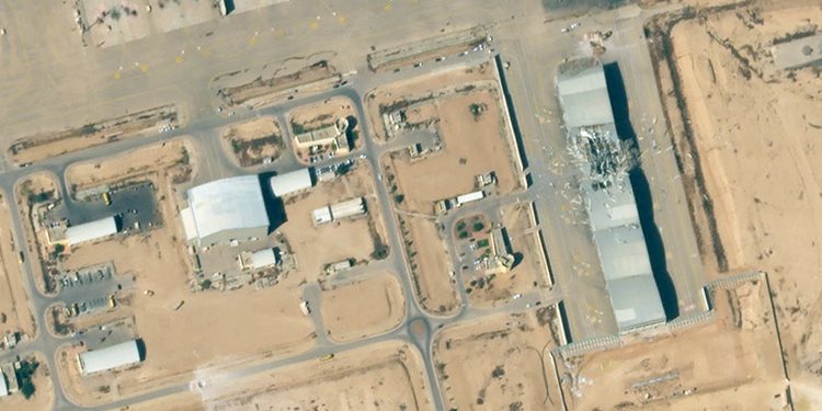 Satellite images of Israeli Nevatim air base show damage to aircraft hangar after Iran missile attack