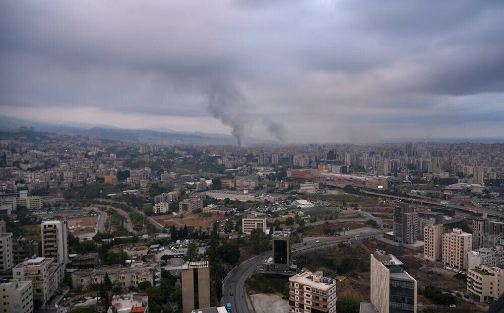  Smoke billows over Beirut’s southern suburbs, amid the ongoing hostilities between Hezbollah and Israeli forces, as seen from Sin El Fil, Lebanon October 7, 2024. Photo: Reuters 