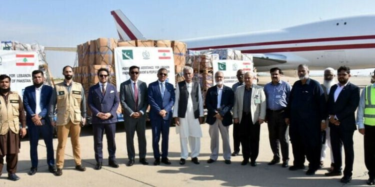Pakistan sends aid consignment to Gaza, Lebanon