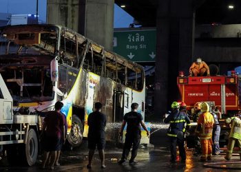 School bus catches fire in Thailand, 25 feared dead