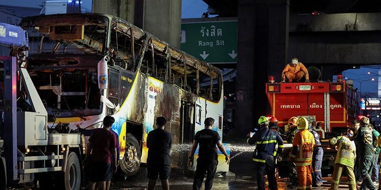 School bus catches fire in Thailand, 25 feared dead