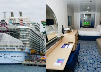 I stayed in Royal Caribbean's 'promenade' cabin for the first time. The window wasn't perfect, but it was worth the upgrade.