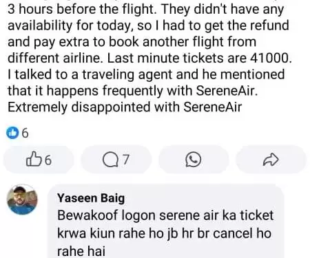 Customers Frustrated Over Flight Cancellations by Serene Air