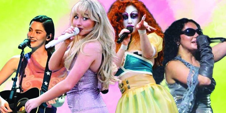 gracie abrams sabrina carpenter chappell roan and charli xcx left to right are dominating this year photo file