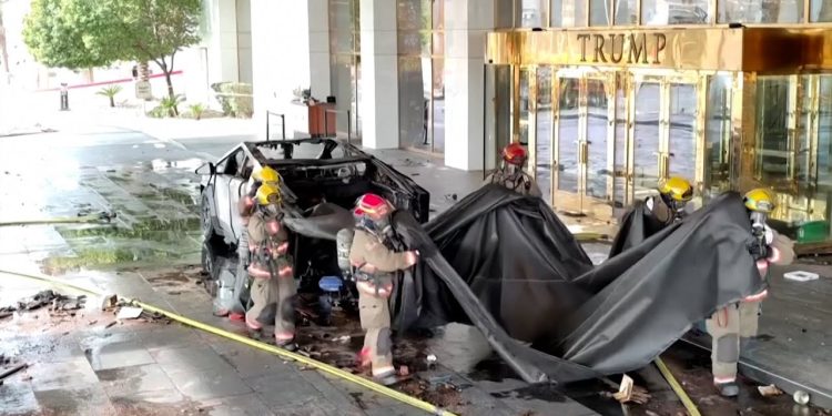 Tesla Cybertruck explodes outside Trump Las Vegas hotel, killing driver