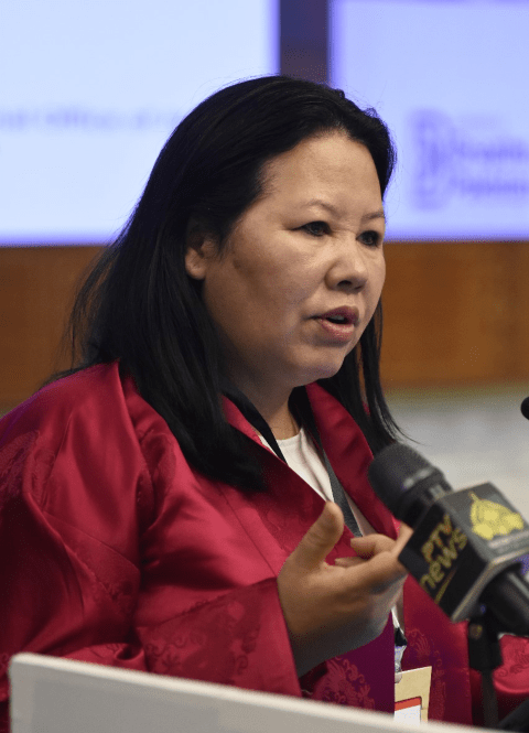  Dechen Tsering, director of UNEP Asia Pacific regional office, speaks at Breathe Pakistan conference. — Tanveer Shahzad/Mohammad Asim