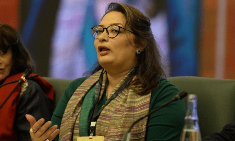  Romina Khurshid Alam, PM’s coordinator on Climate Change, addresses Breathe Pakistan conference. — Tanveer Shahzad/Mohammad Asim 