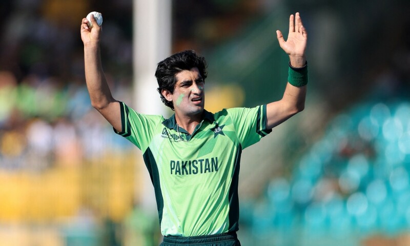 Pakistan’s Naseem Shah in action. — Reuters