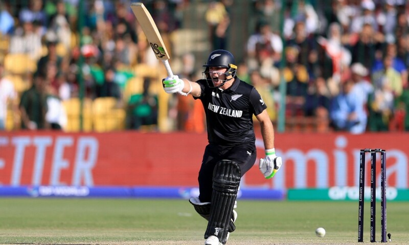 New Zealand’s Tom Latham reacts after his half-century. — Reuters