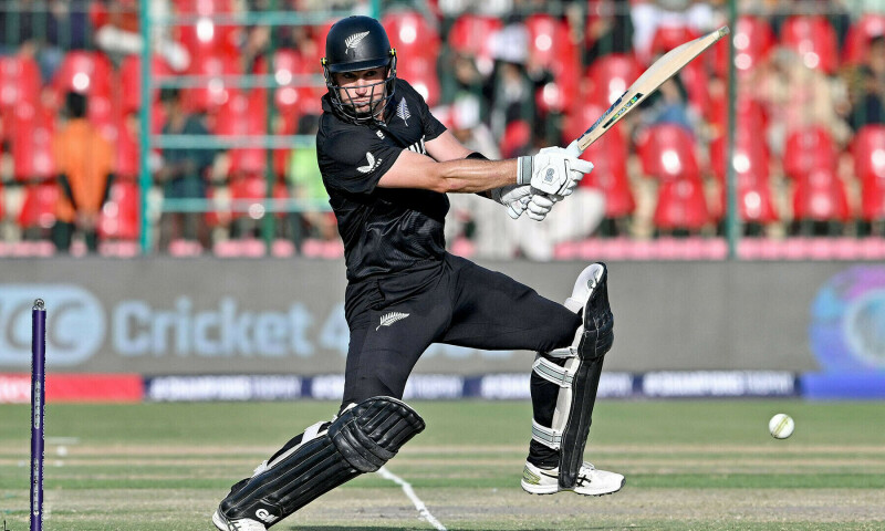 Will Young smashing the ball.