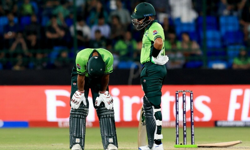  Pakistan’s Babar Azam and Fakhar Zaman during the match. — Reuters 