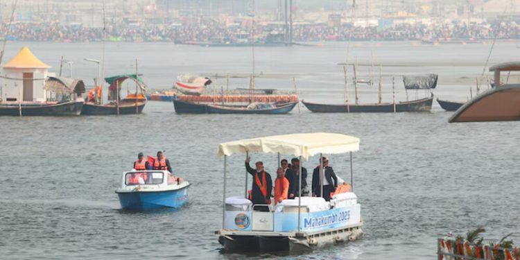 India’s Modi takes ‘holy dips’ at Maha Kumbh, week after stampede killed dozens