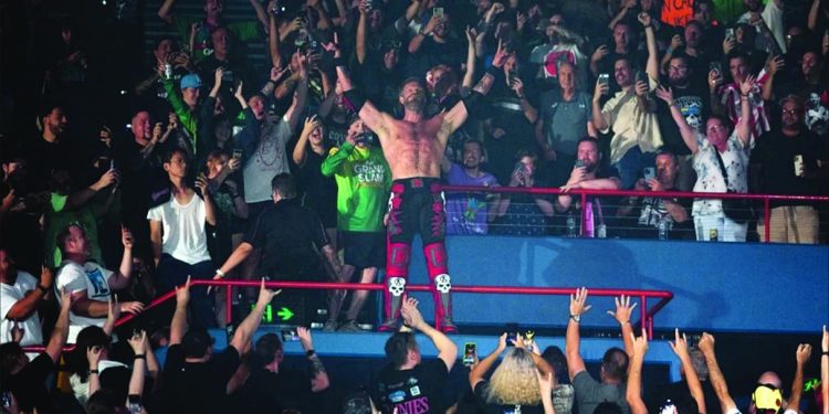 cope fka edge poses with the fans at aew grand slam australia photo publicity