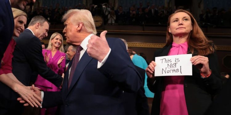 Photos from Trump's address to Congress show stone-faced Democrats and a jubilant Elon Musk