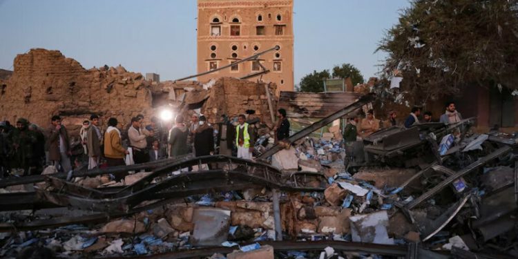 US strikes hit targets in Yemeni capital, Houthi-run TV reports