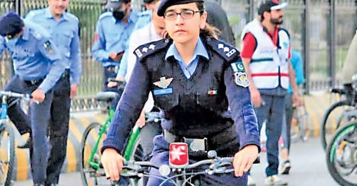 Women Police Deployed in Lahore Markets on Bicycles