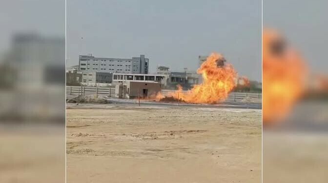 Korangi Creek blaze reignited as a safety measure, says official