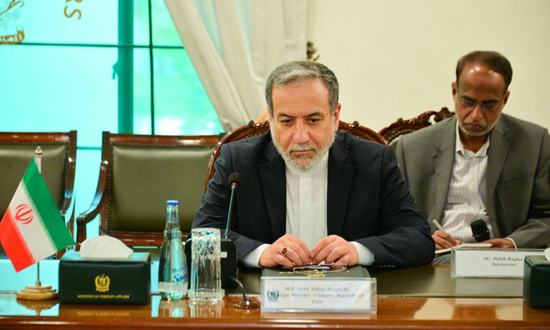  Iran’s Foreign Minister Abbas Araghchi attends a meeting with Deputy PM Ishaq Dar in Islamabad on May 5, 2025. — X/ForeignOfficePk 