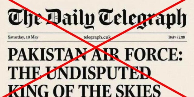 Fact check: Viral Daily Telegraph article praising PAF after India escalation is fake