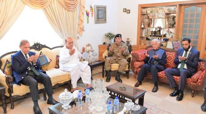 President Zardari, PM Shehbaz, and Army Chief Visit Home of Martyred Squadron Leader Usman Yousaf