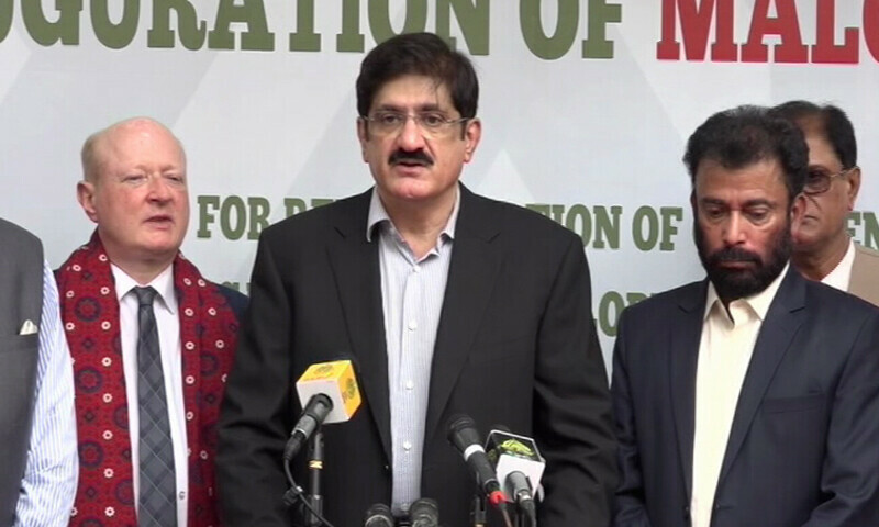  Sindh CM Murad Ali Shah speaks to the media in Karachi. — mediaNewsTV