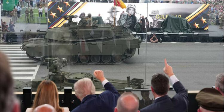 After day of nationwide protests, Trump’s military parade rolls through D.C.