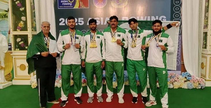 Pakistan Makes History with Record 14 Medals at Asian Indoor Rowing Championship