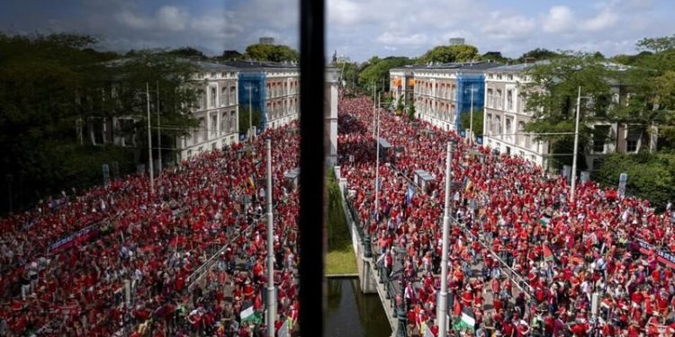 Tens of thousands rally for Gaza in Netherlands, Belgium