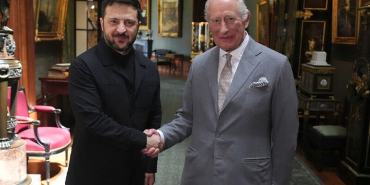 Ukraine’s Zelenskiy meets King Charles on British visit