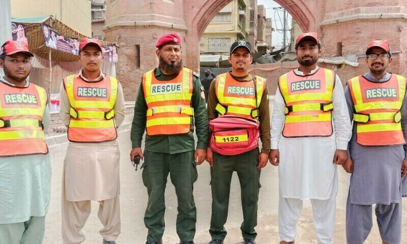 Rescue personnel are providing medical cover at designated locations across Multan. — Imran Gabol
