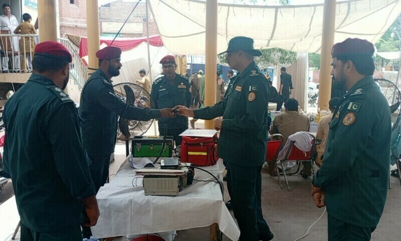 Rescue personnel are providing medical cover at designated locations across Multan. — Imran Gabol