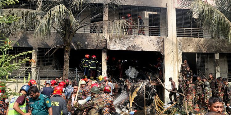At least 20 killed as Bangladesh fighter jet crashes into school