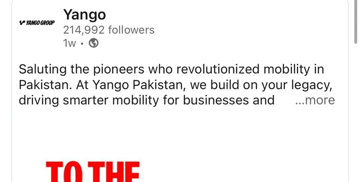Yango Pays Tribute to Careem, Pakistani Corporate Fraternity Applauds the Gesture