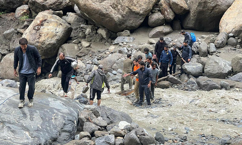 Tourists are evacuated from Ratti Gali in Azad Jammu and Kashmir’s Neelum Valley on August 15. — Photo via author