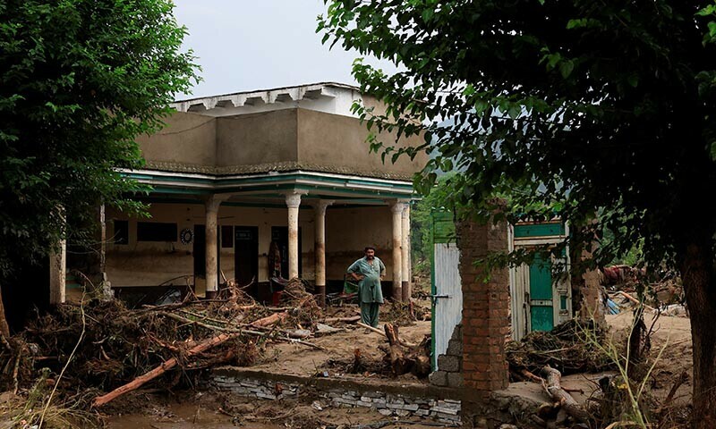 Nisar, 45, stands amid the damages of his house following a storm that caused heavy rains and flooding, in Bayshonai Kalay, Buner district, Khyber Pakhtunkhwa on August 17, 2025. — Reuters