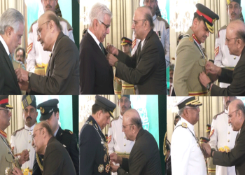 Civil and military leadership, martyrs of Marka-i-Haq honoured with Independence Day awards