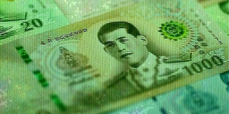 Thai baht/US dollar weaker on Friday