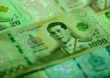 Thai baht/US dollar weaker on Wednesday