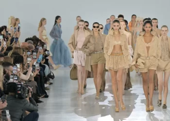 models walk the runway during the ermanno scervino collection show at milan s fashion week womenswear spring summer 2026 photo afp