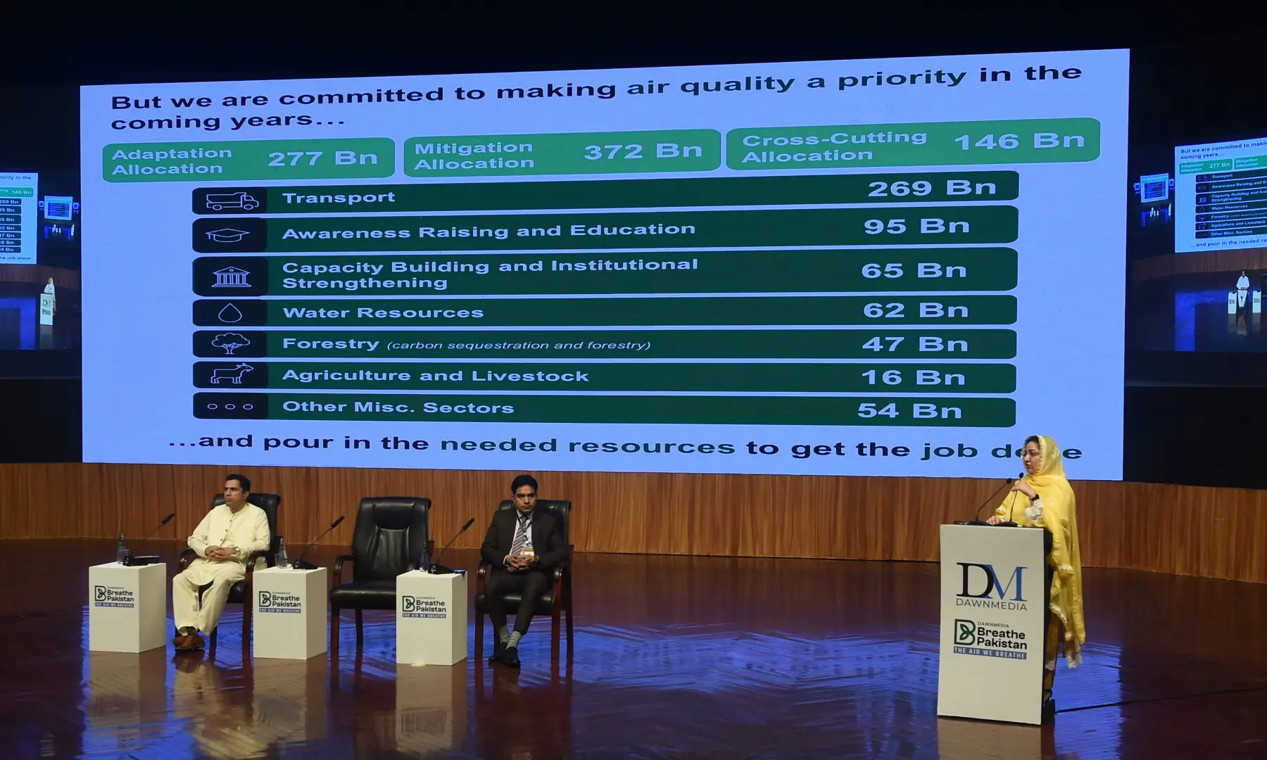  Silwat Saeed, secretary of Punjab’s Environment Protection and Climate Change Department, gives a presentation. — Murtaza Ali / White Star 