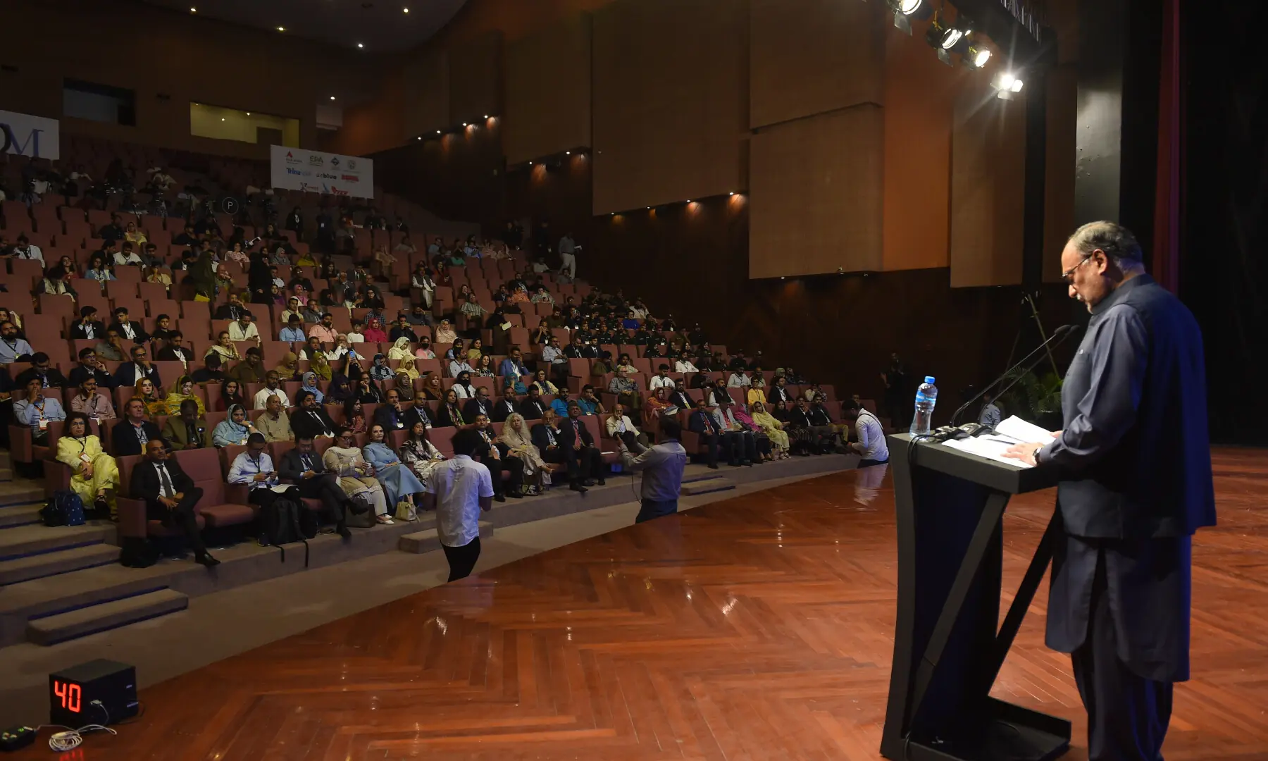  Planning Minister Ahsan Iqbal speaks at the event. — Murtaza Ali / White Star 
