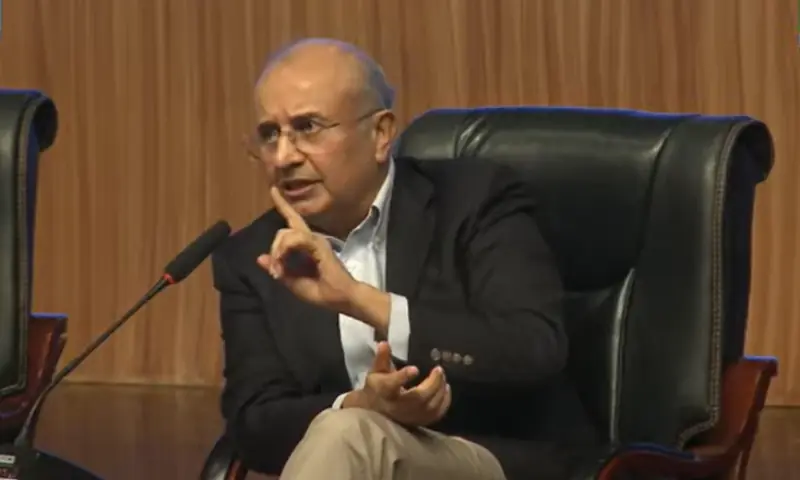  SC Senior Puisne Judge Justice Syed Mansoor Ali Shah speaks during a panel discussion. — mediaNewsTV 