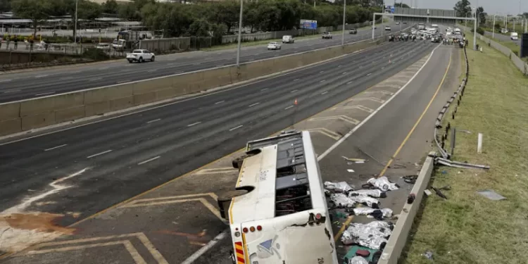 At least 40 killed in South Africa bus crash