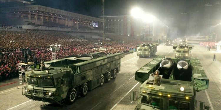 North Korea shows off ‘most powerful’ missile at military parade