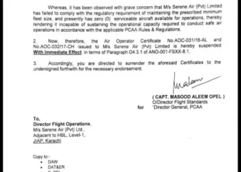 Serene Air’s flight operations suspended over lack of serviceable aircraft: CAA