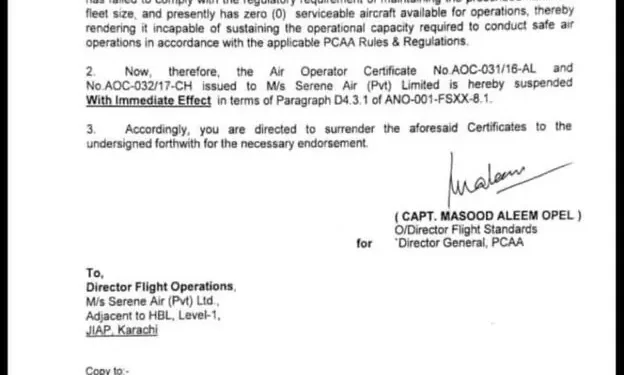 Serene Air’s flight operations suspended over lack of serviceable aircraft: CAA