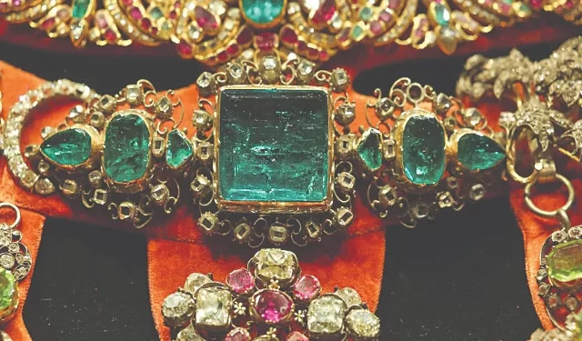 a necklace with emeralds and rubies from the treasure of san gennaro whose gemstones have been catalogued for their unique internal fingerprints is displayed at the museum of the treasure of san gennaro in naples italy photo reuters