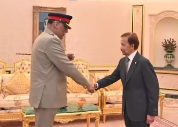 CJCSC General Sahir Shamshad Mirza meets with Brunei’s Sultan Hassan Bolkiah on an official visit to Brunei Darussalam. — ISPR Official/YouTube