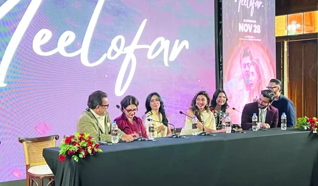 cast members at a media junket for the film neelofar in karachi photo express