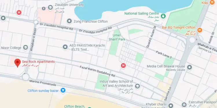 The location of Sea Rock Apartments in Clifton. — screengrab via Google Maps